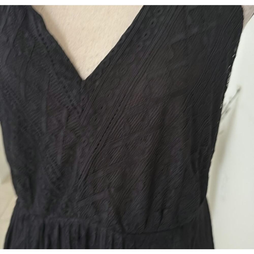 NWT $69 Women's Simplee Black Maxi Wrap Dress Size Large - Picture 2 of 6